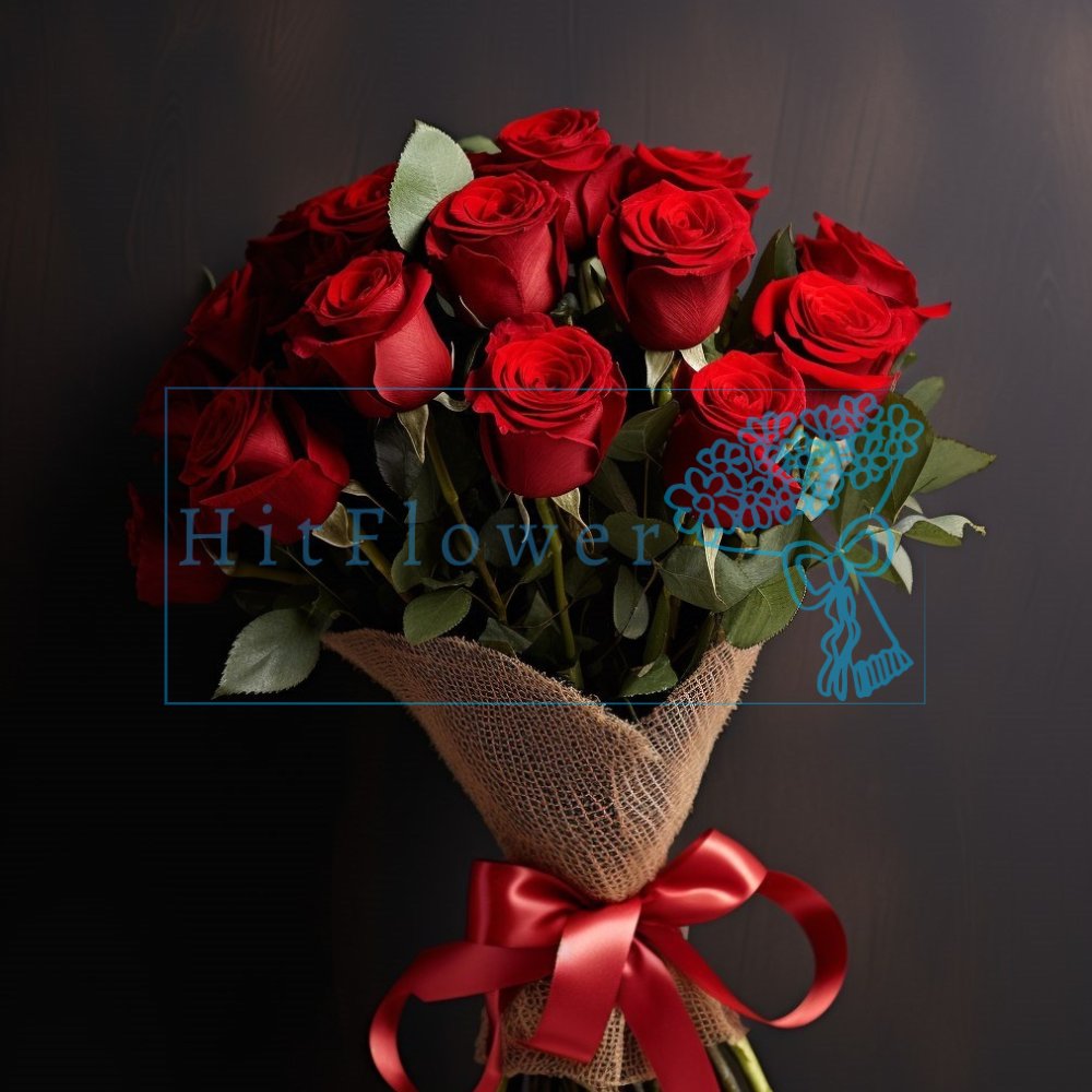 Букет роз 19 красных роз